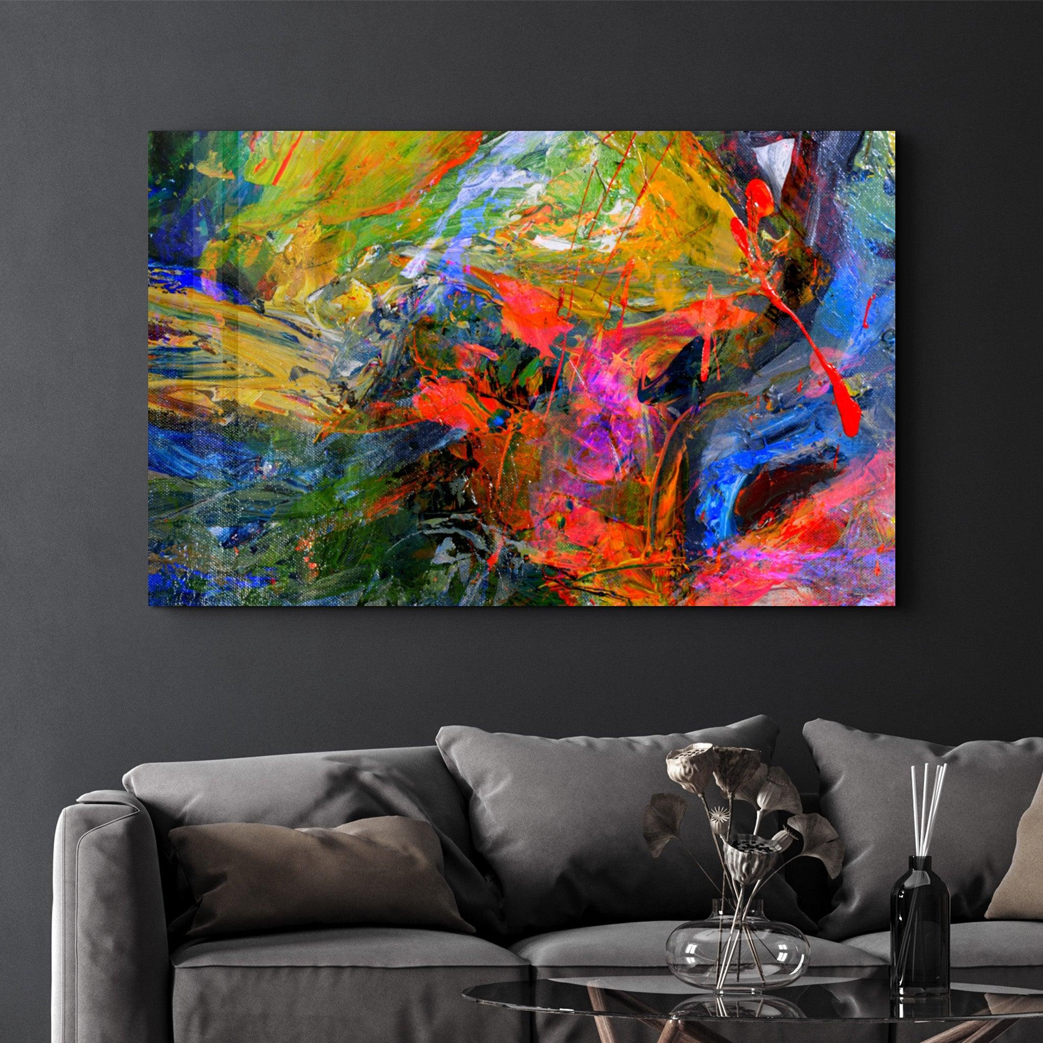 Abstract Colors | Glass Wall Art - Artdesigna