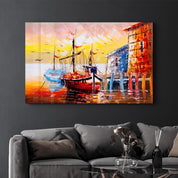 The Boat Painting | Glass Wall Art - Artdesigna