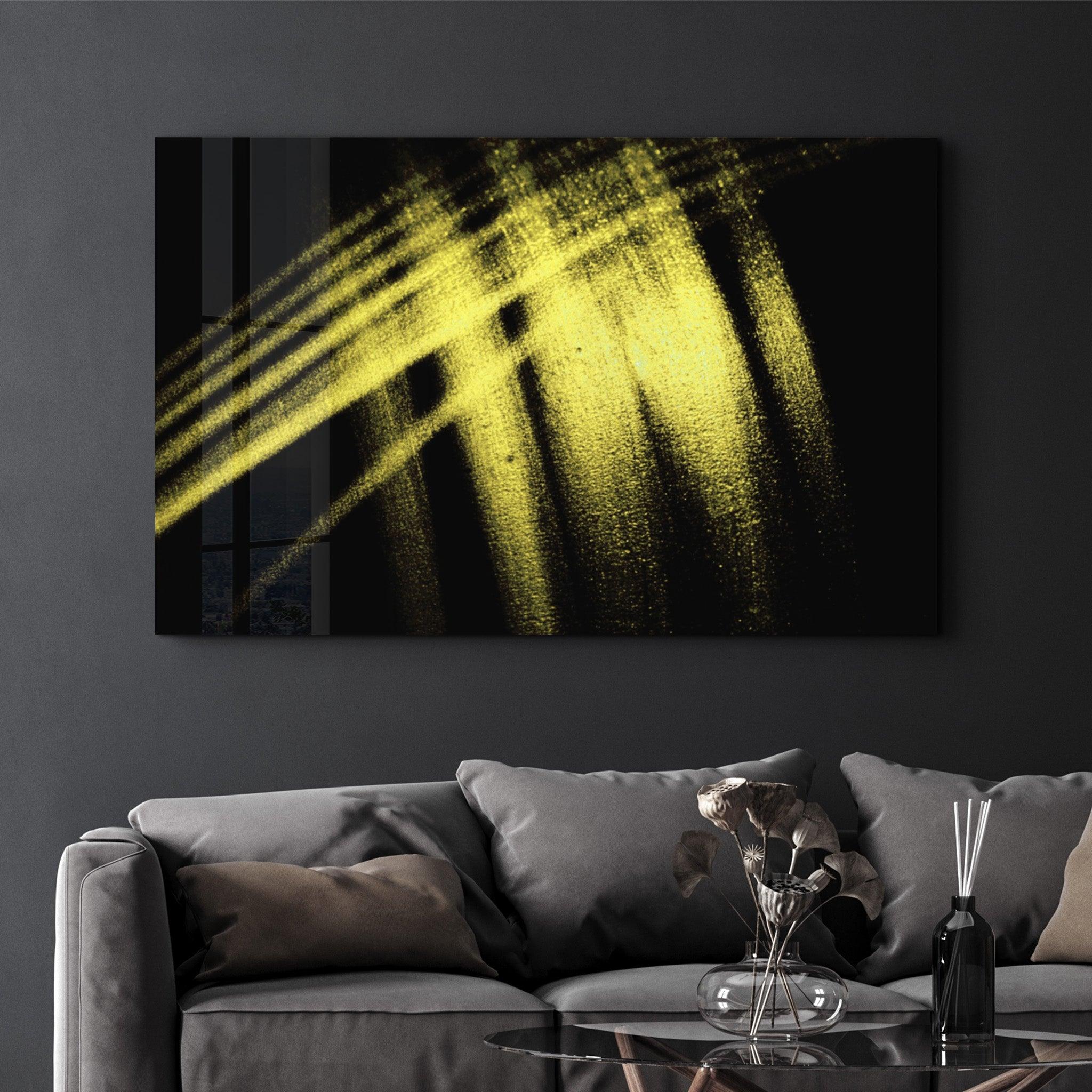 Yellow Pattern | Glass Wall Art - Artdesigna