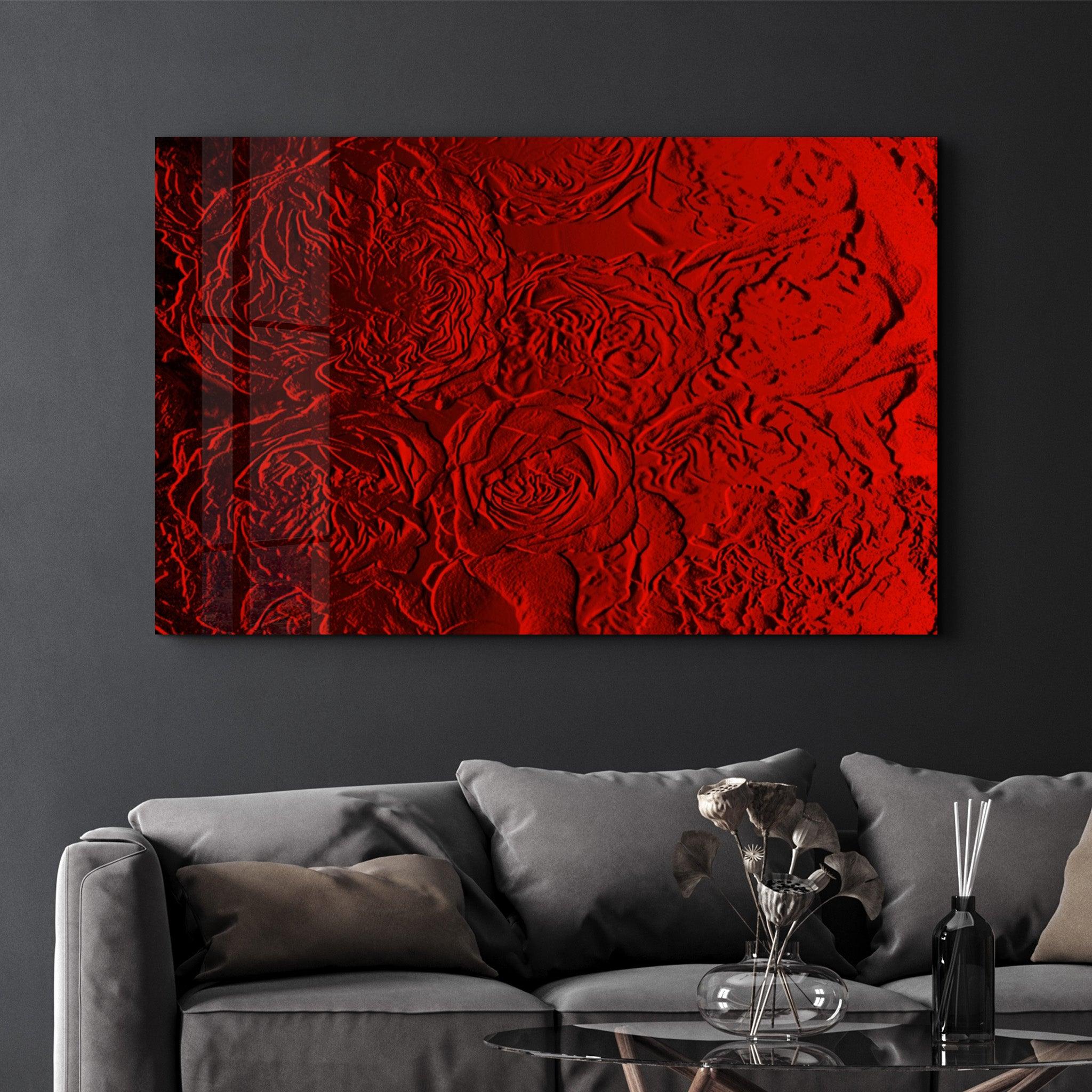 Rose Pattern | Glass Wall Art - Artdesigna