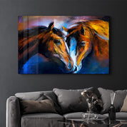 Wild Horses | Glass Wall Art - Artdesigna