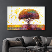 Abstract Colorful Tree | Glass Wall Art - Artdesigna