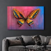 Spectrum Wings: The Colorburst Butterfly | Glass Wall Art - Artdesigna