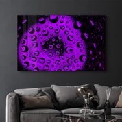 Water Drops - Purple Heart | Glass Wall Art - Artdesigna