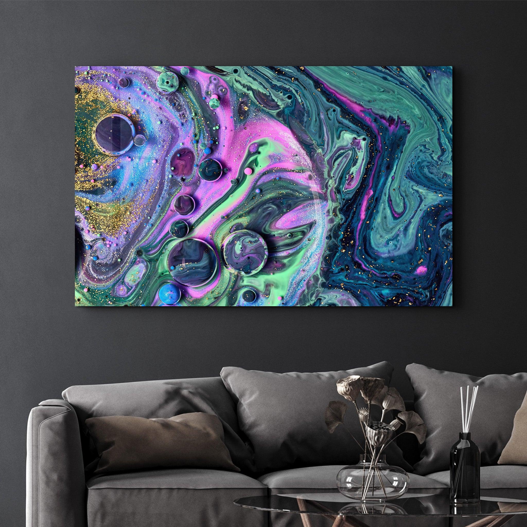 Marble Galaxy 2 | Glass Wall Art - Artdesigna