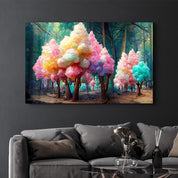 Cotton Candy Forest | Secret World Collection Glass Wall Art - Artdesigna