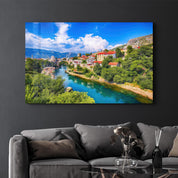 ・Mostar Bridge - Bosnia | Glass Wall Art - Artdesigna