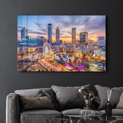 Atlanta, Georgia, USA downtown skyline. | Glass Wall Art - Artdesigna