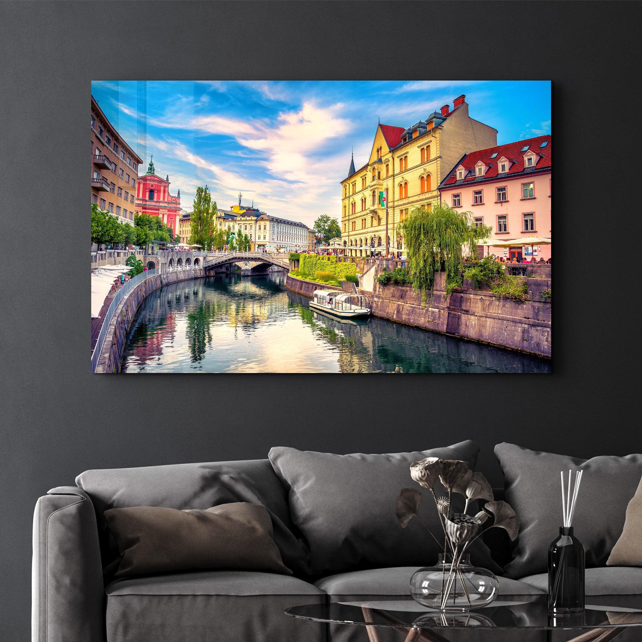 Ljubljana is the capital of Slovenia | Glass Wall Art - Artdesigna