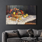 Apples and Grapes (1879–1880) by Claude Monet | Glass Wall Art - Artdesigna