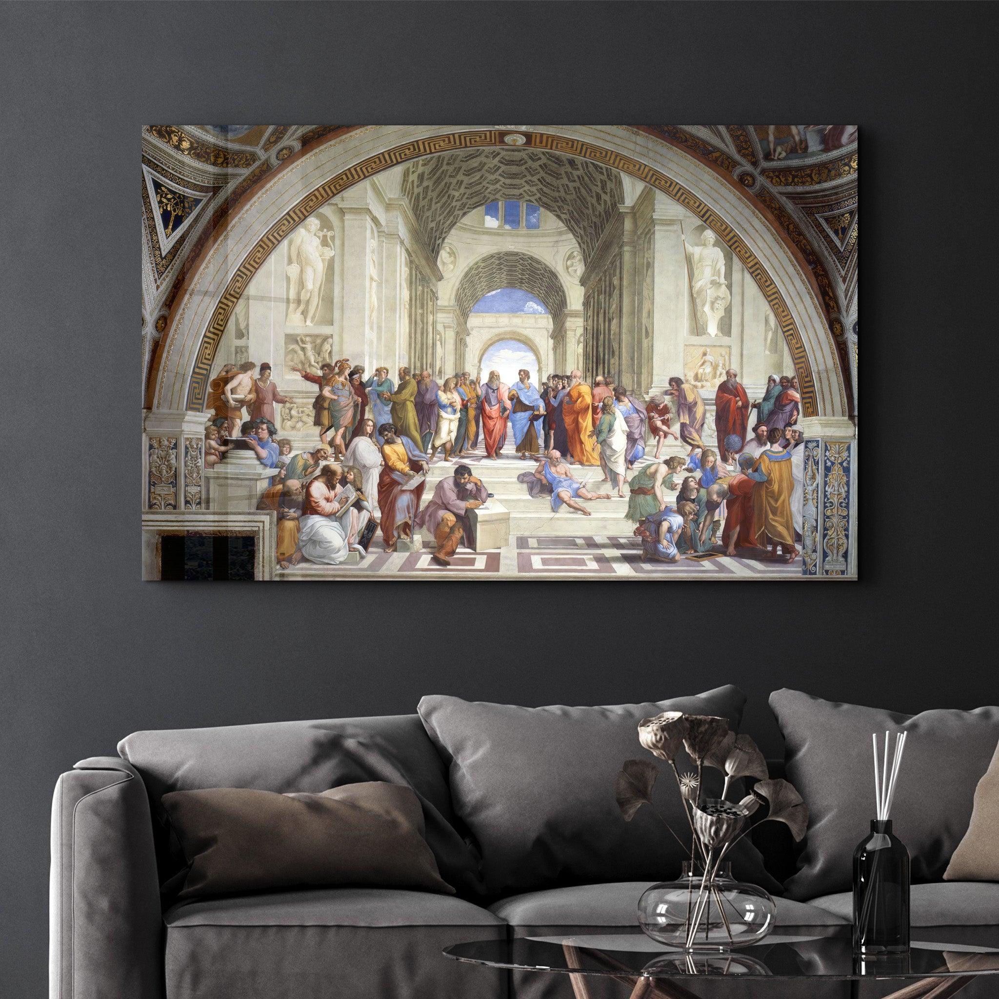 Raphael's The School of Athens (1511) | Glass Wall Art - Artdesigna