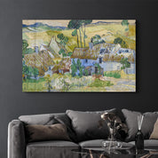 Vincent van Gogh's Farms near Auvers (1890) | Glass Wall Art - Artdesigna