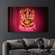 Lord Ganesha | Glass Wall Art - Artdesigna