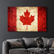 Flag Of Canada V2 | Glass Wall Art - Artdesigna