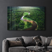 Meandering River | Glass Wall Art - Artdesigna