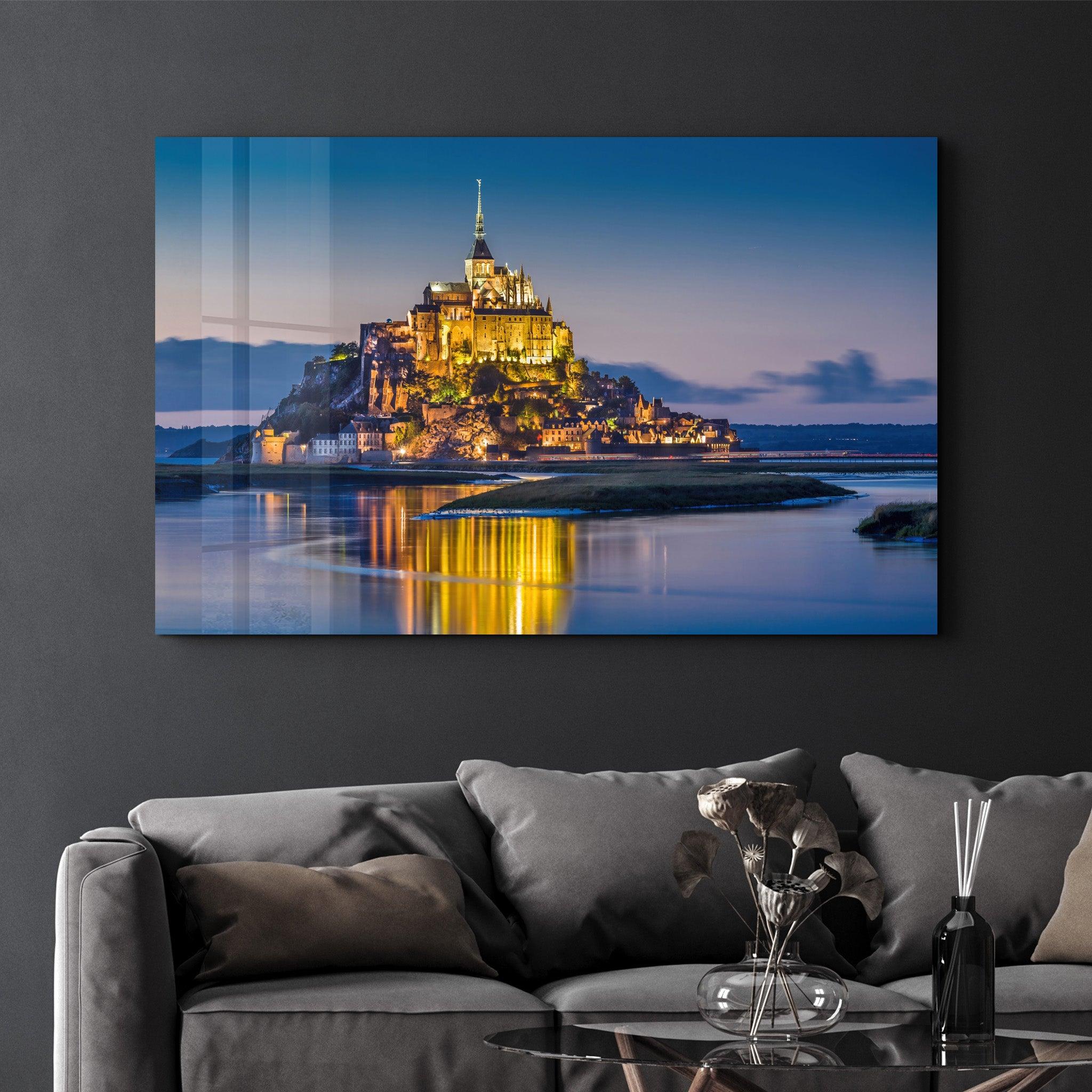 Mont Saint-Michel | Glass Wall Art - Artdesigna