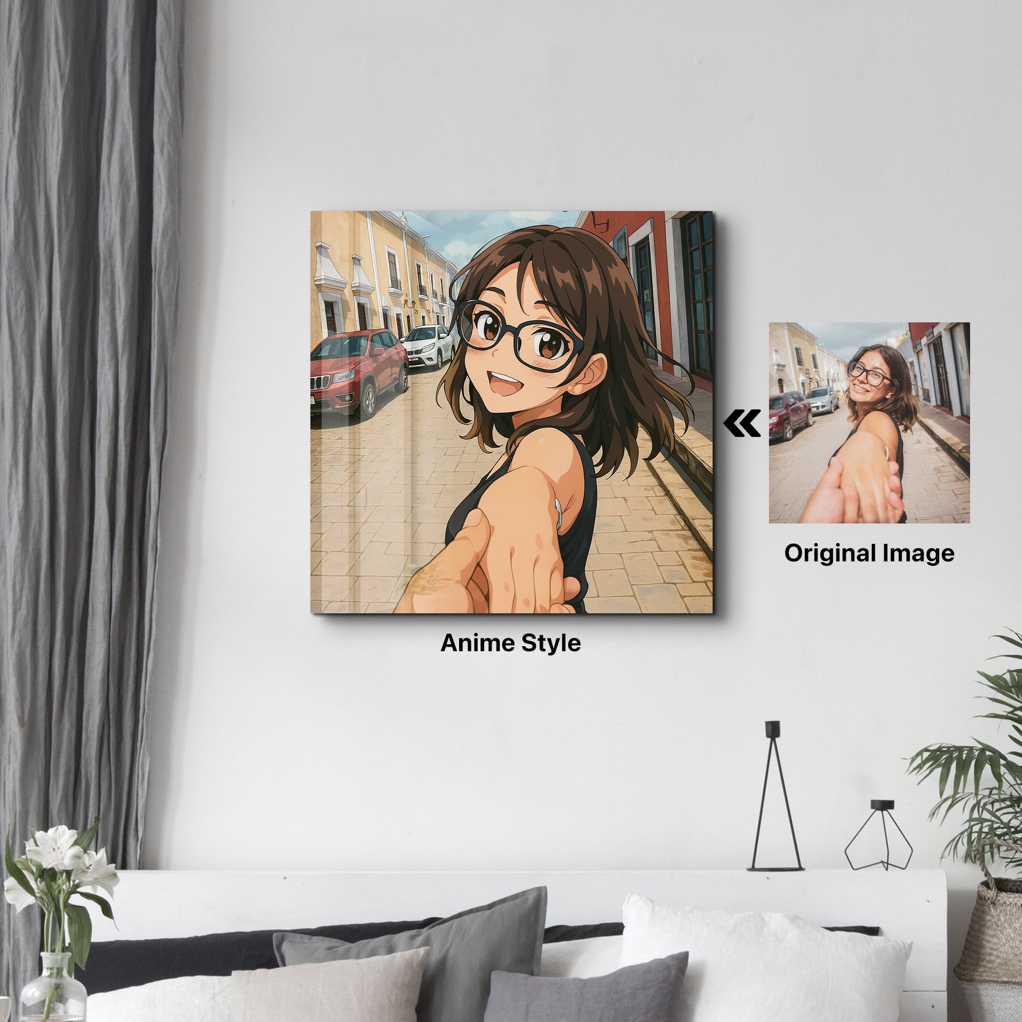Custom Cartoon & Painting Style For Your Personal Image | Glass Wall Art