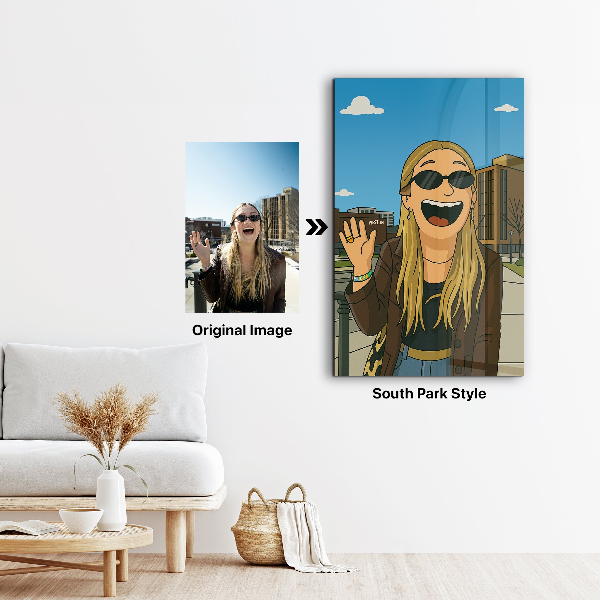 Custom Cartoon & Painting Style For Your Personal Image | Glass Wall Art