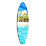 Island Escape | Surfboard Glass Wall Art