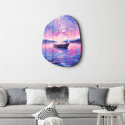 Dreamy Nightfall – Amorphous Glass Wall Art