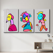 Playful Royal Characters Trio - Glass Wall Art