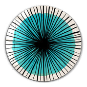 Blue Burst – Round Glass Wall Art