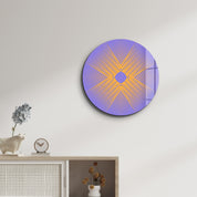 Electric Bloom – Round Glass Wall Art