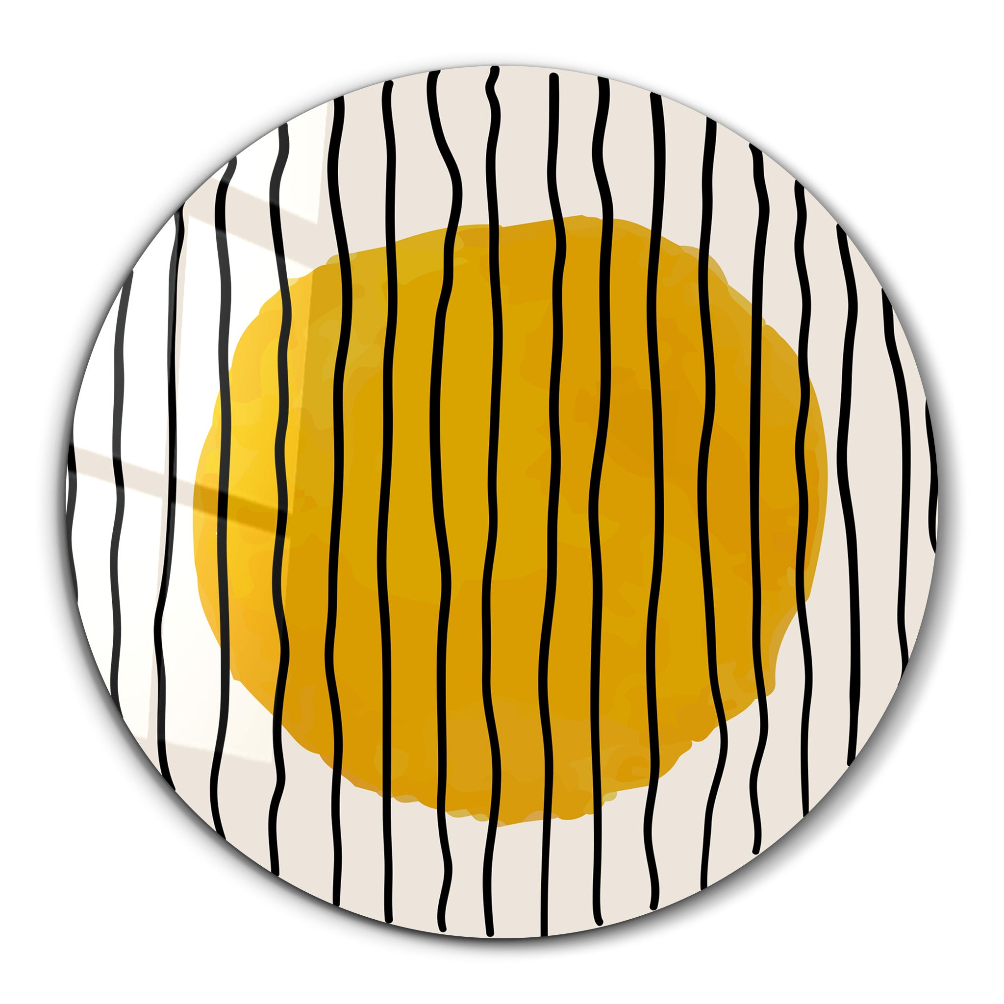 Golden Core – Round Glass Wall Art