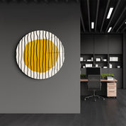 Golden Core – Round Glass Wall Art