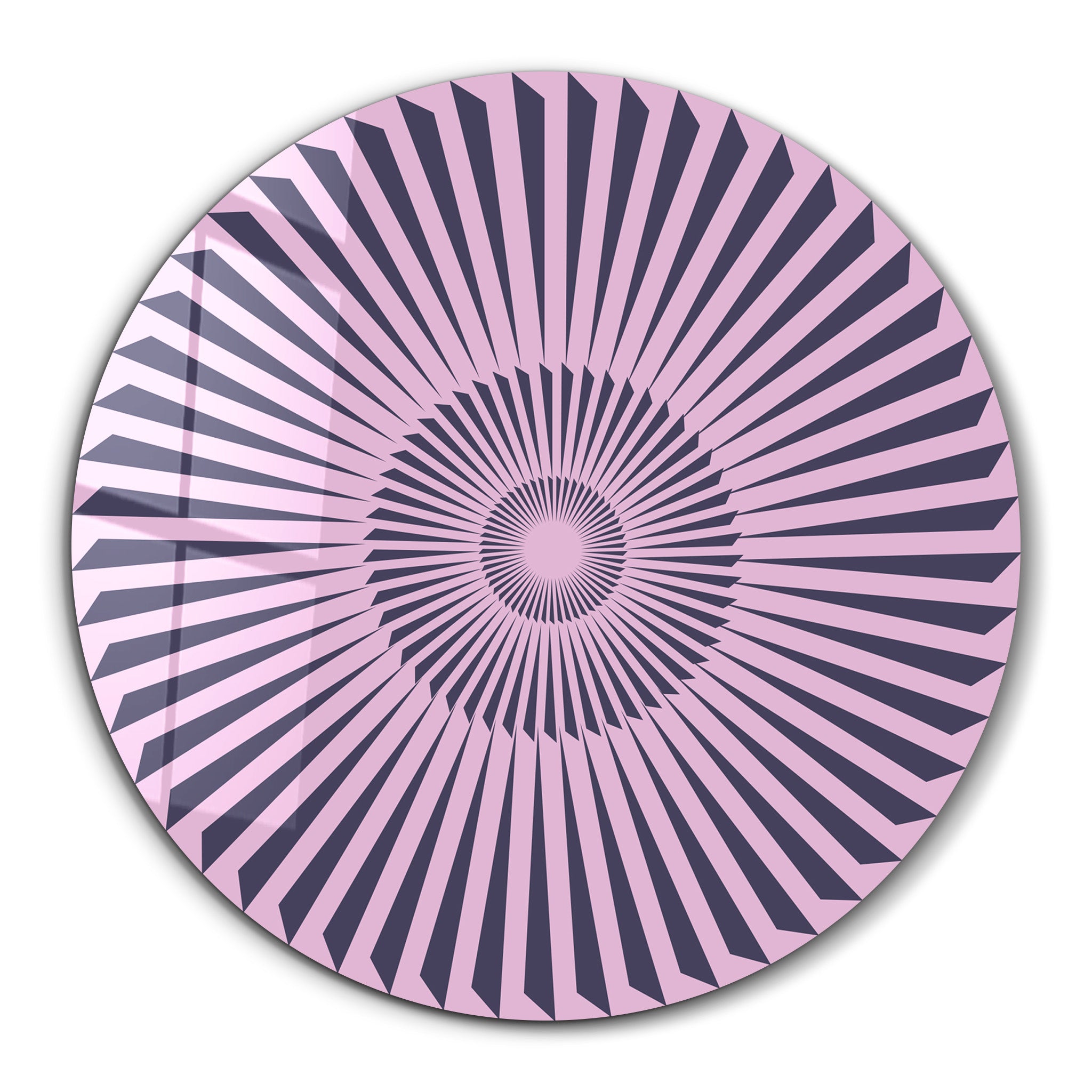 Lavender Burst – Round Glass Wall Art