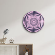 Lavender Burst – Round Glass Wall Art