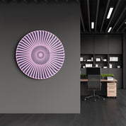 Lavender Burst – Round Glass Wall Art