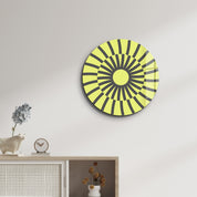 Lemon Pulse – Round Glass Wall Art