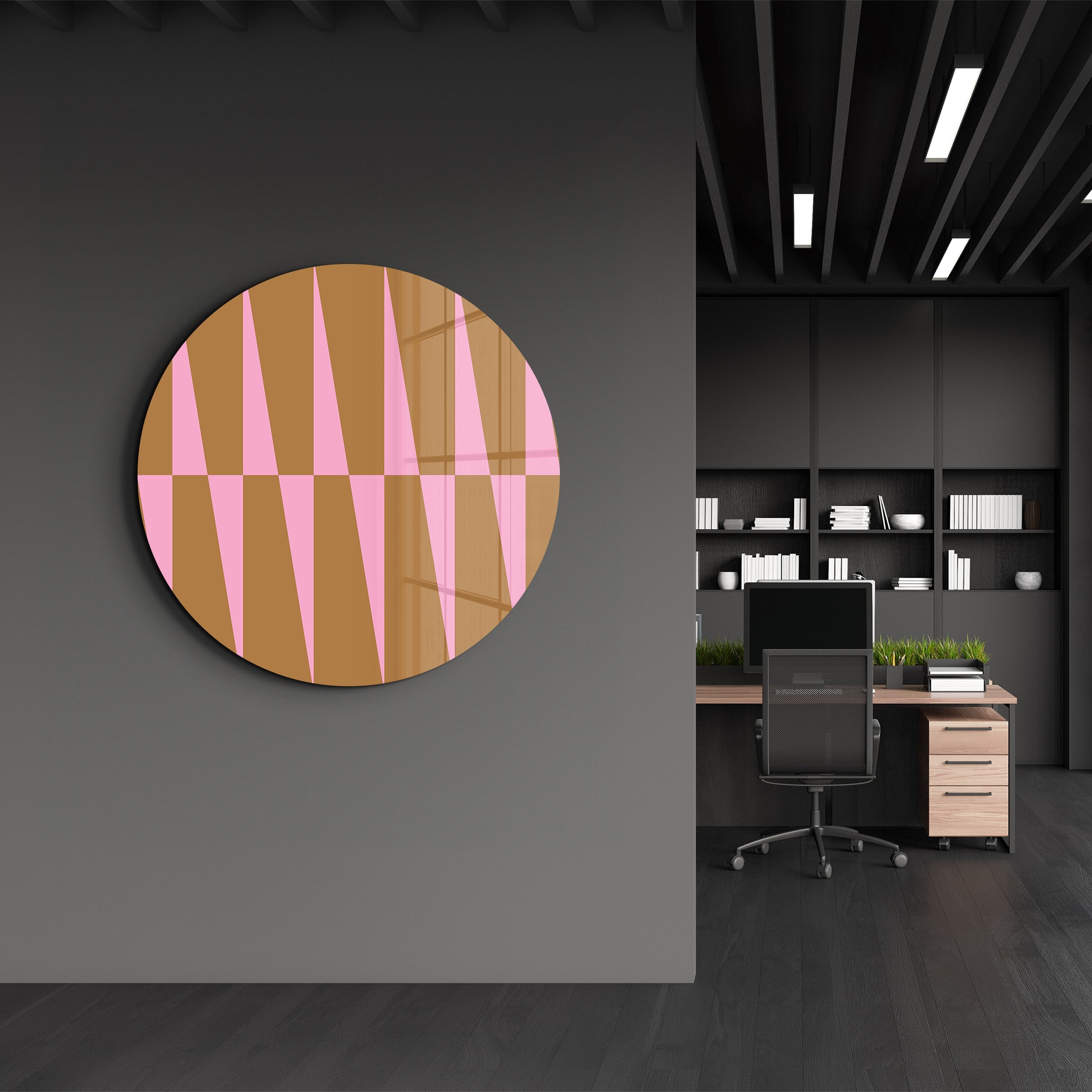 Pink Canyon – Round Glass Wall Art