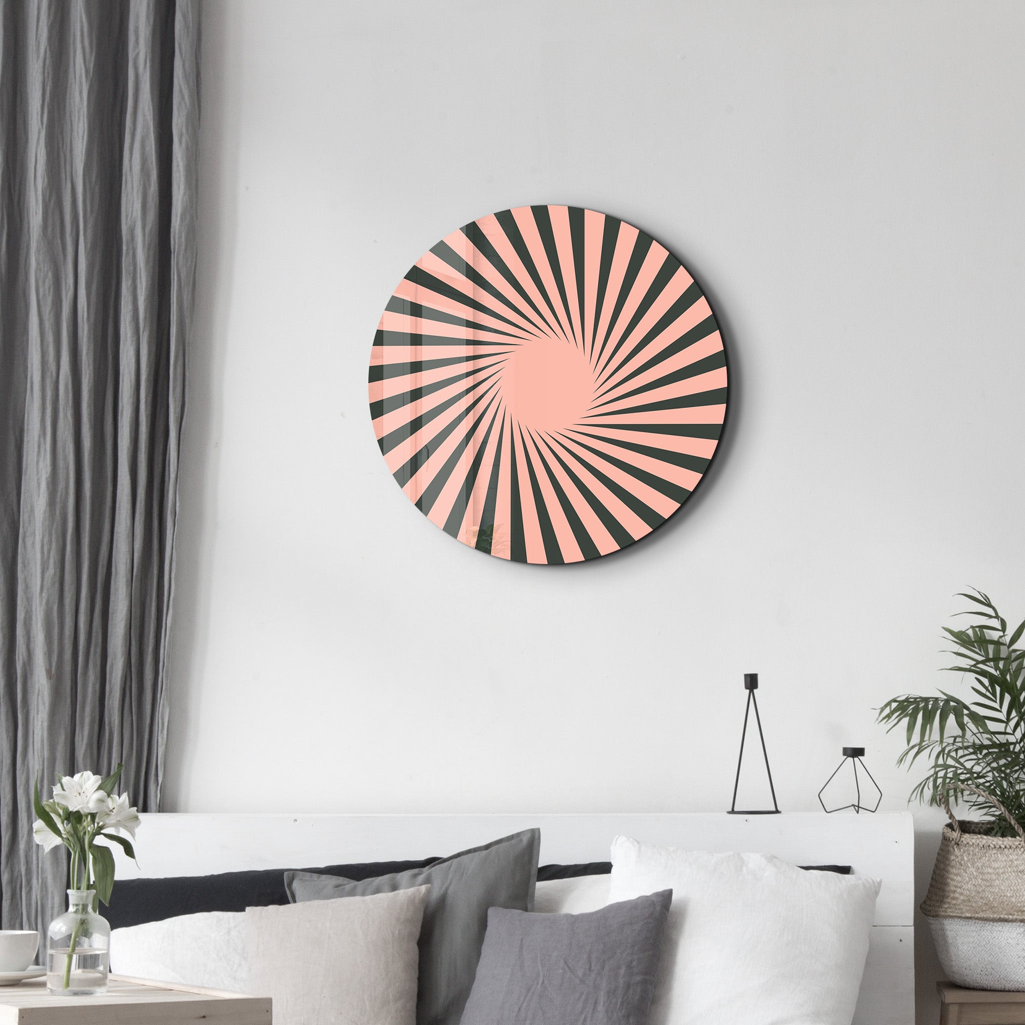 Pink Pulse – Round Glass Wall Art