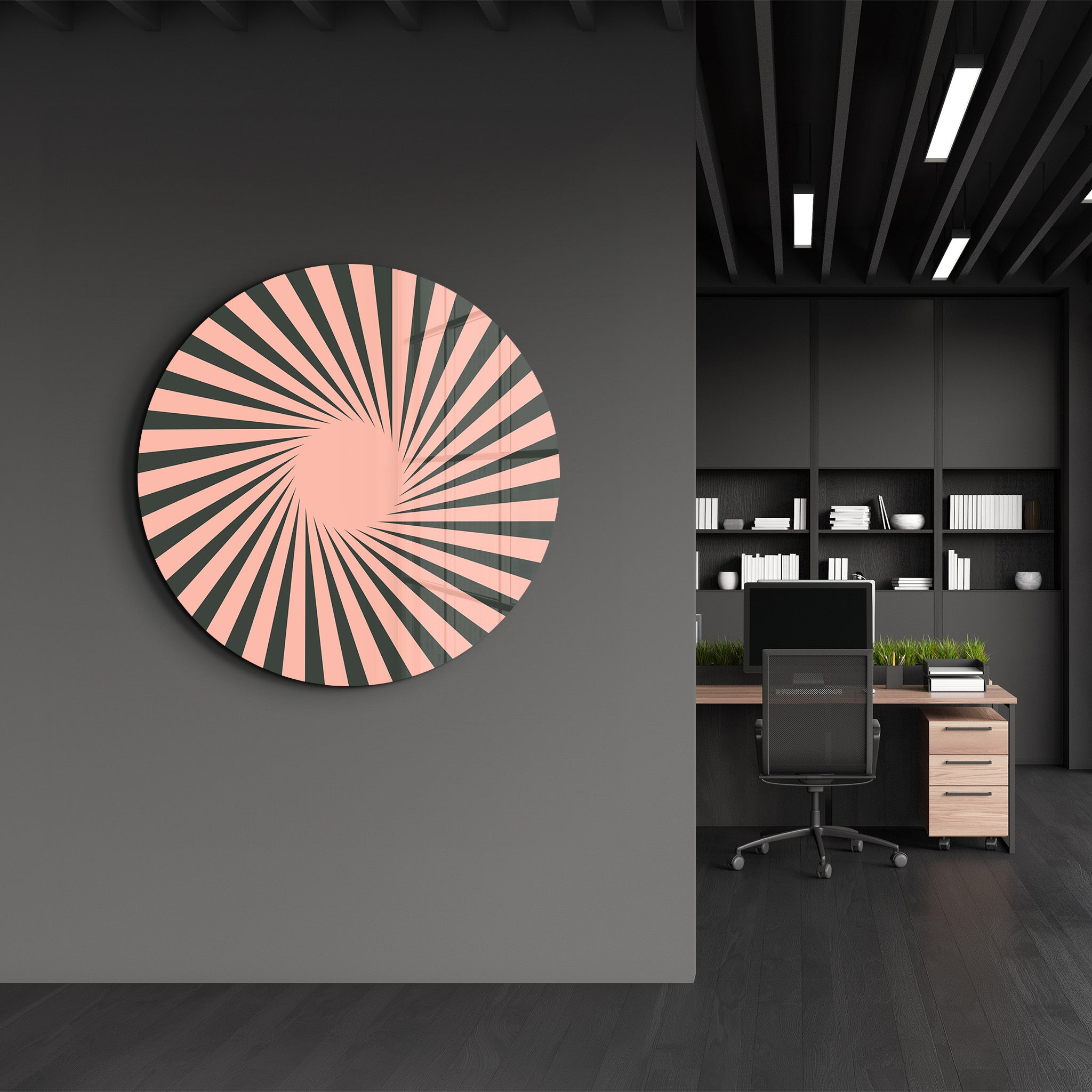 Pink Pulse – Round Glass Wall Art