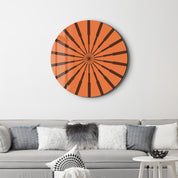 Terracotta Radiance – Round Glass Wall Art