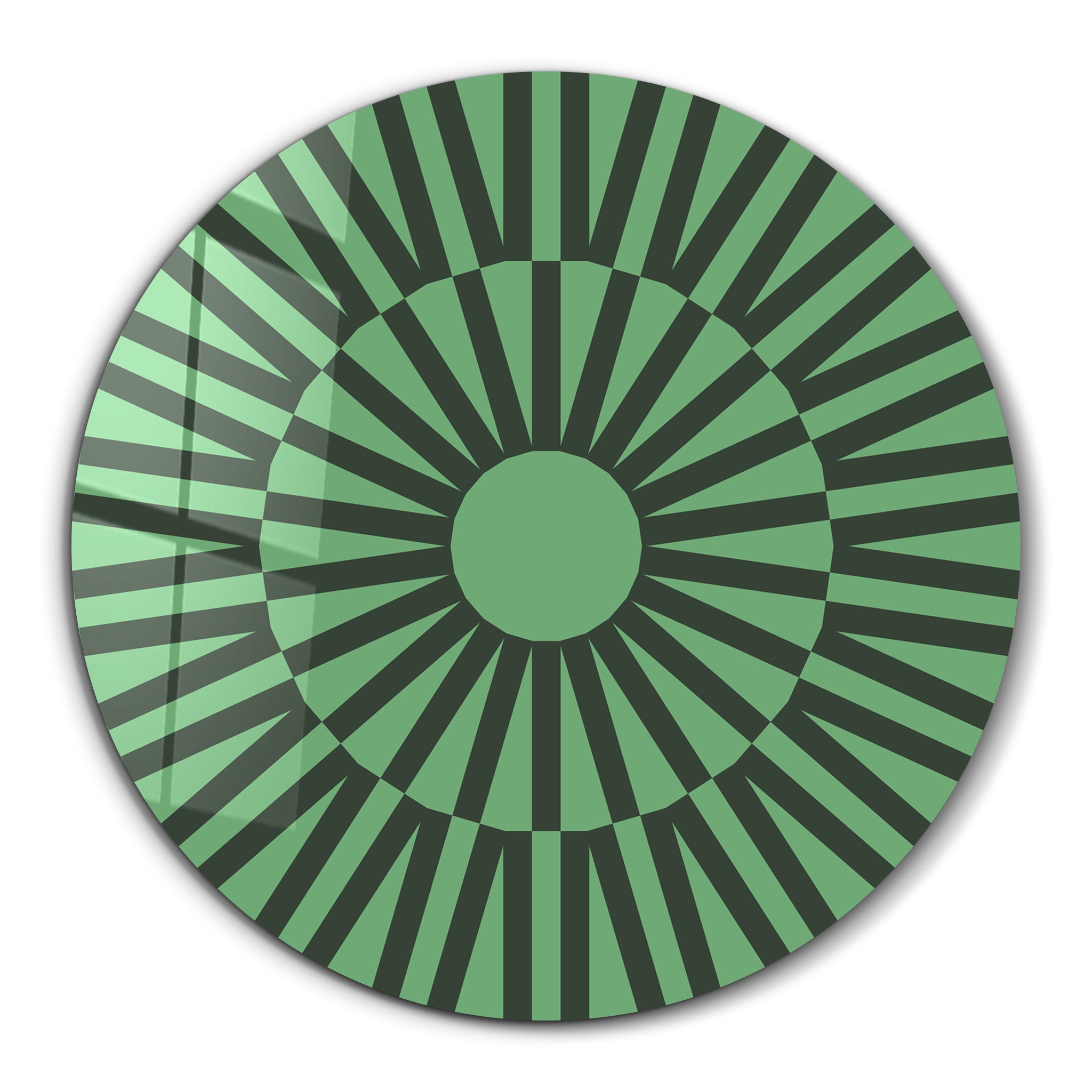 Verdant Pulse – Round Glass Wall Art