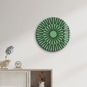 Verdant Pulse – Round Glass Wall Art