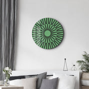Verdant Pulse – Round Glass Wall Art