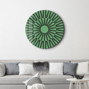 Verdant Pulse – Round Glass Wall Art