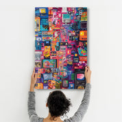 Abstract Music Collage- Glass Wall Art - Artdesigna