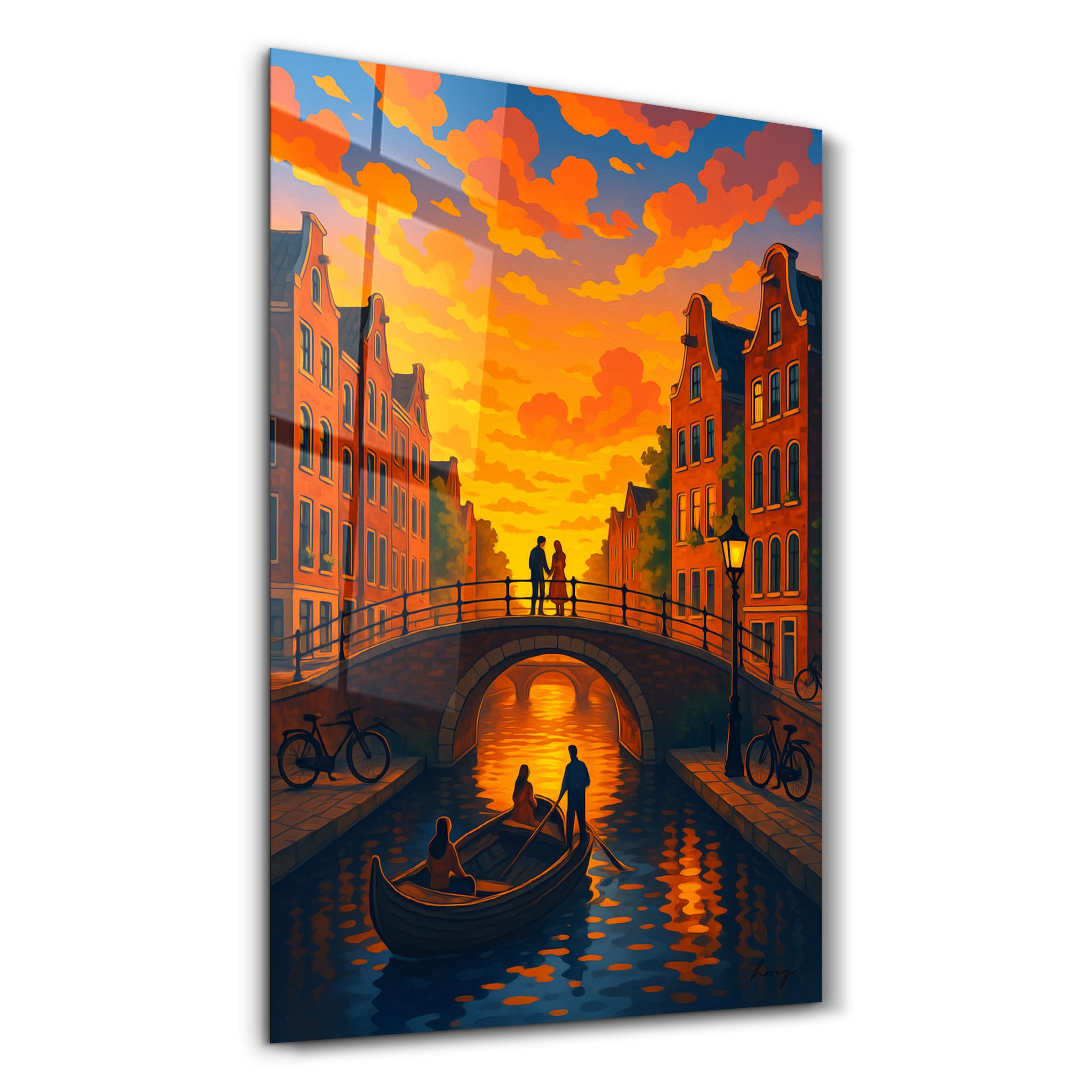 Amsterdam Glow – Glass Wall Art by HMZ