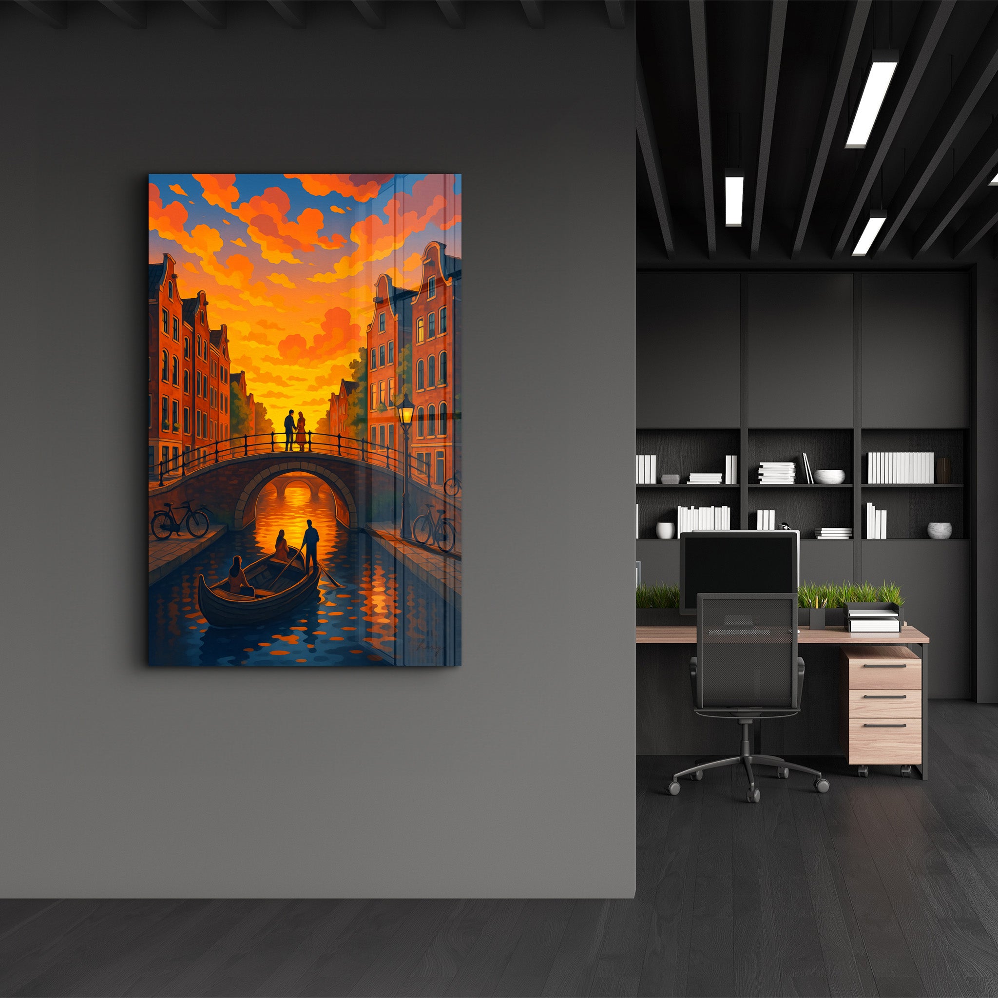 Amsterdam Glow – Glass Wall Art by HMZ