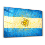 Argentina Flag Splash - Glass Wall Art