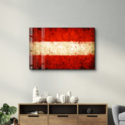Austria Flag Splash - Glass Wall Art
