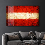 Austria Flag Splash - Glass Wall Art