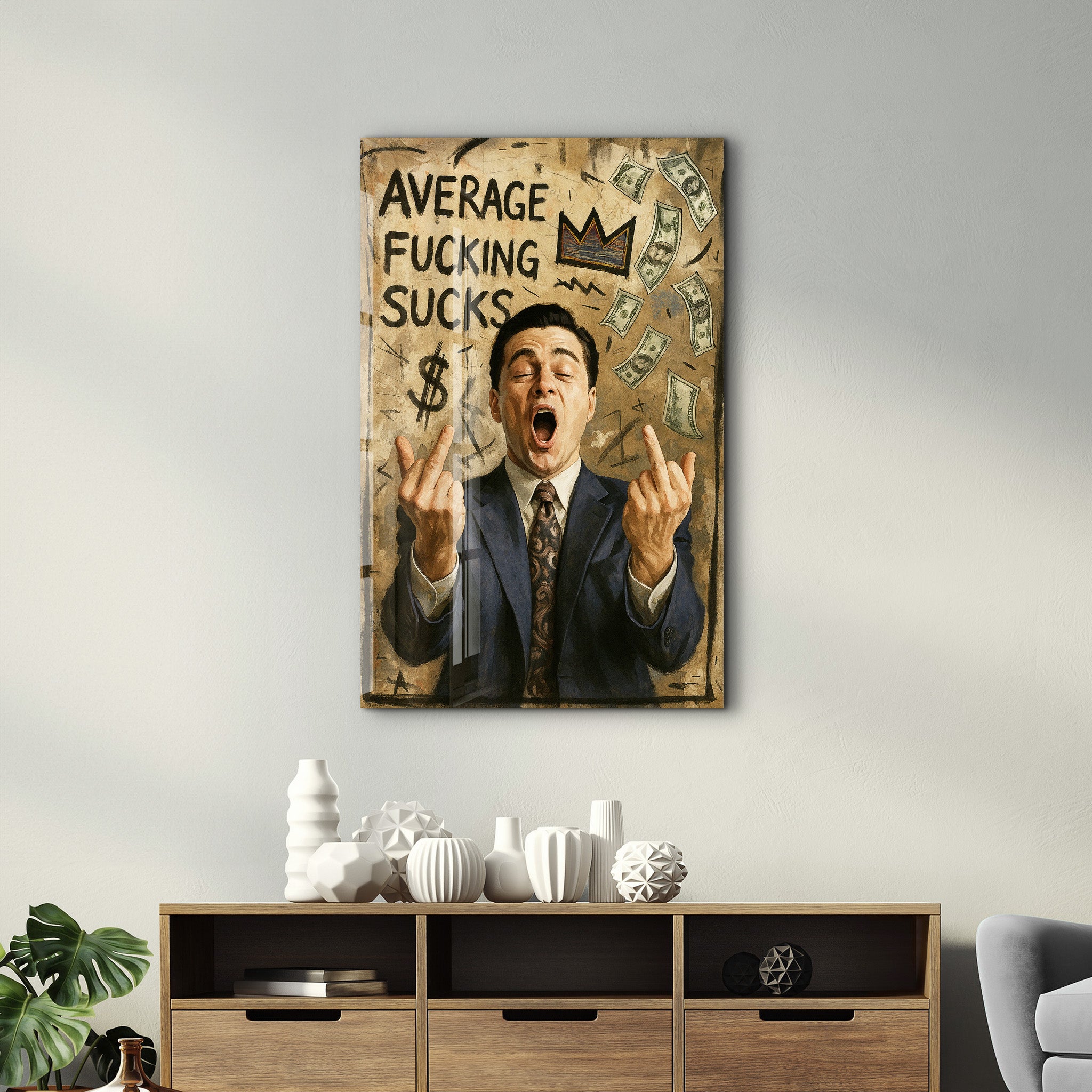 Average F*cking Sucks - Power Hustler Glass Wall Art