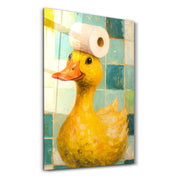 Bath Time Quack-Up – Glass Wall Art