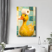 Bath Time Quack-Up – Glass Wall Art